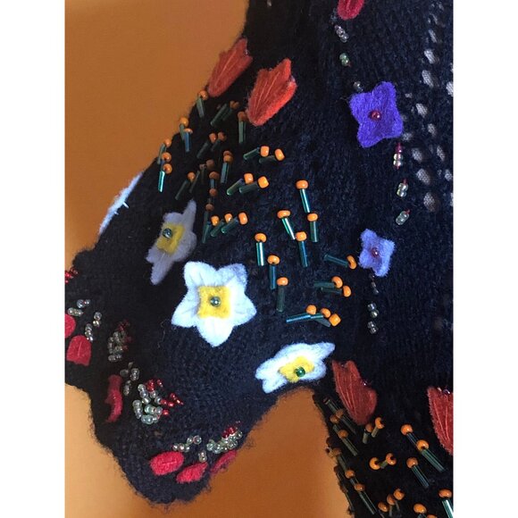 Y2K MOSCHINO CHEAP and CHIC Black Crochet Virgin Wool Short Sleeve & Maxi Skirt - Picture 7 of 10